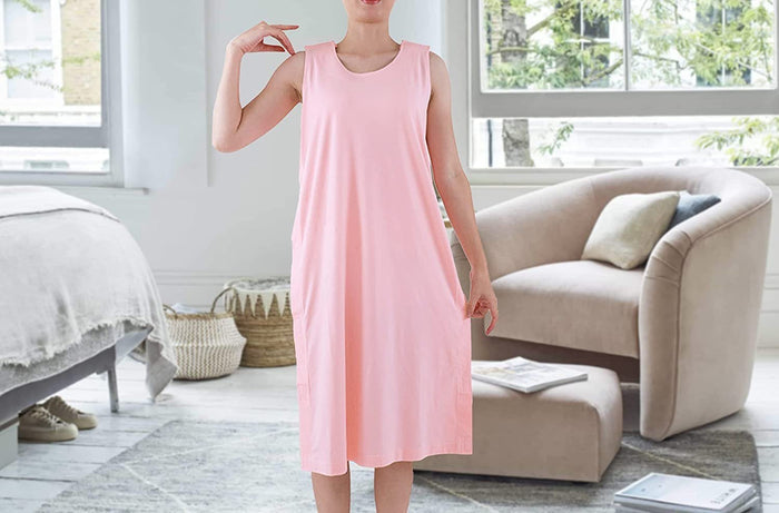 Women's Pink Hospital Gown – 100% Cotton, Large Size