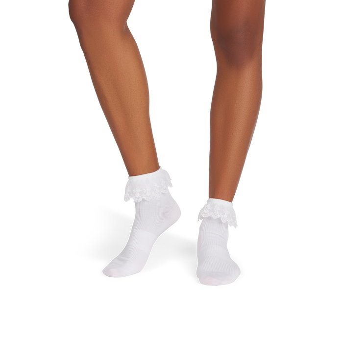 Women’s Ruffle Lace Quarter Sock 3-Pack