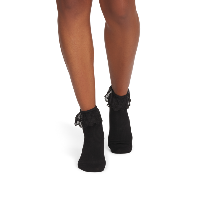 Women’s Ruffle Lace Quarter Sock 3-Pack