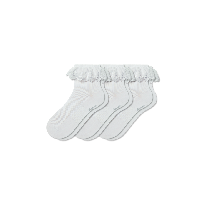 Women’s Ruffle Lace Quarter Sock 3-Pack