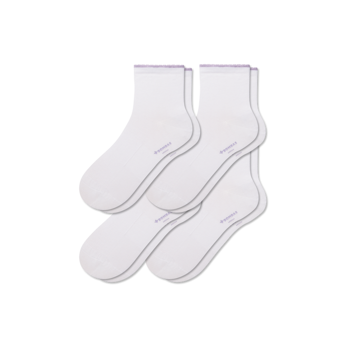 Women’s Scallop Cuff Quarter Sock 4-Pack