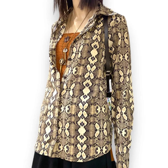 Women's Snakeskin Button Down Shirt