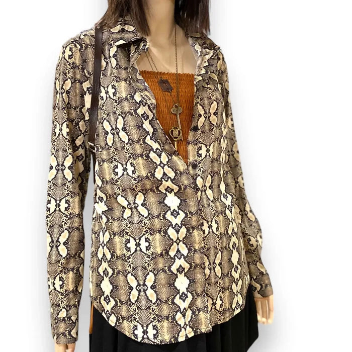 Women's Snakeskin Button Down Shirt