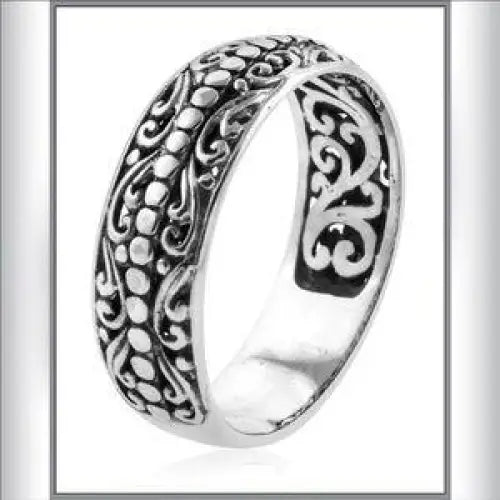 Women's Sterling Silver Engraved Band Ring - FREE SHIPPING USA - Wild Time Fashion