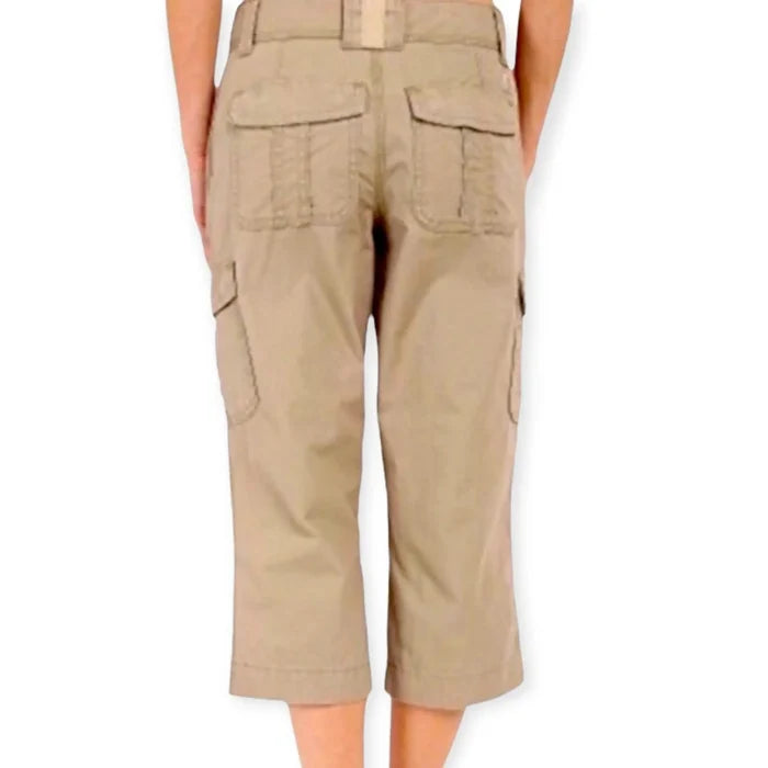 Women's Tan Cargo Cropped Pants