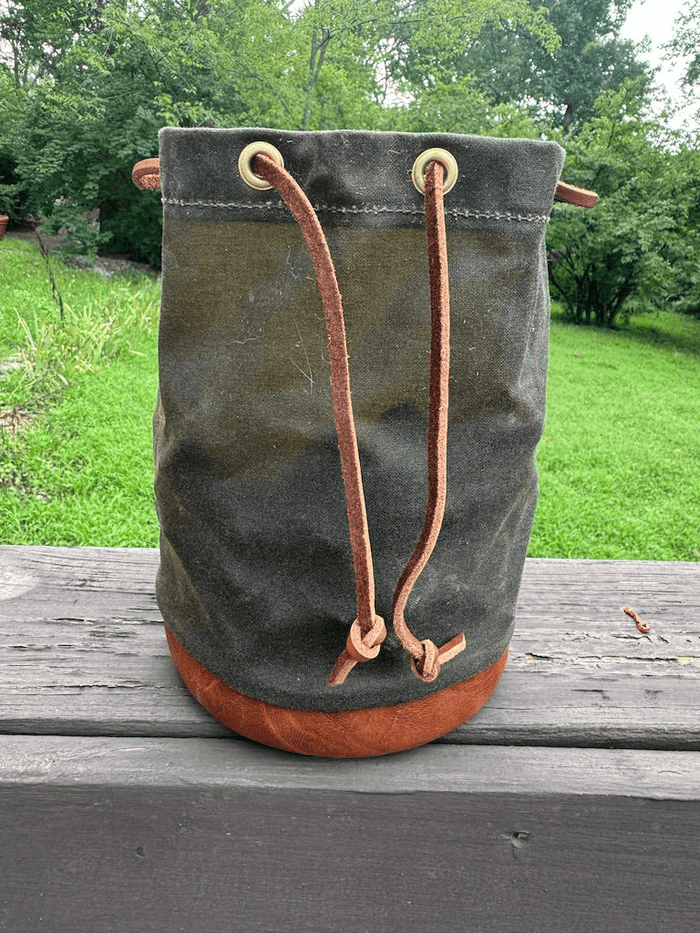 Woodley Co Bucket Bag Woodley Co Tan/Olive Shell Bag Rivers and Glen Trading Co