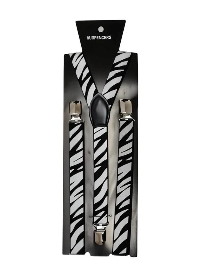 Zebra Printed Braces (2.5 cm) - thefancydress.co.uk
